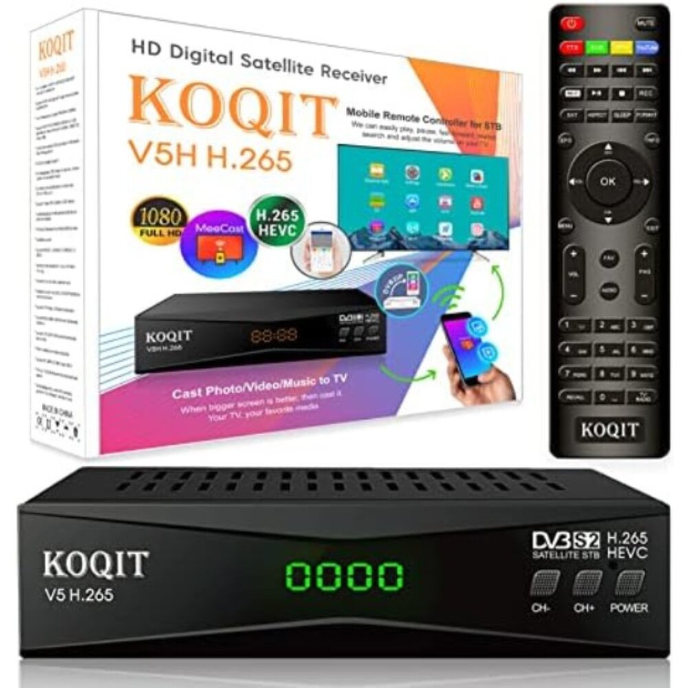 Koqit V5H H.265 Free To Air FTA Satellite Receiver DVB-S2 Satellite TV Receiver